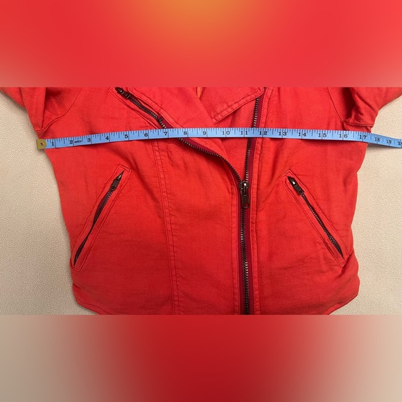 Free People Cropped Linen Jacket - Moto Style - Picture 6 of 6